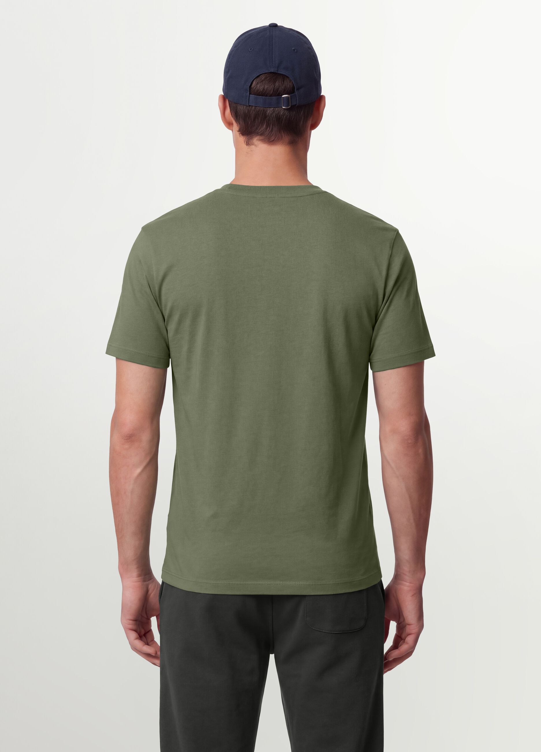 Green regular-fit T-shirt in pure organic cotton jersey