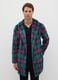 Multicolour checked coral fleece dressing gown with belt_1