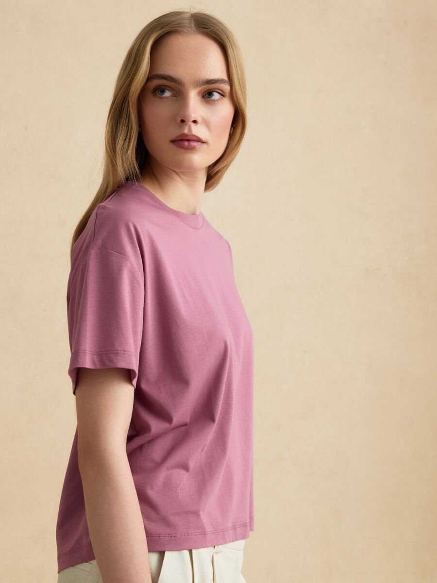 Rosa T-Shirt mit kurzen &Auml;rmeln aus Lyocell-Baumwollmix_0