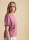 Pink short-sleeve T-shirt in lyocell and cotton blend_0