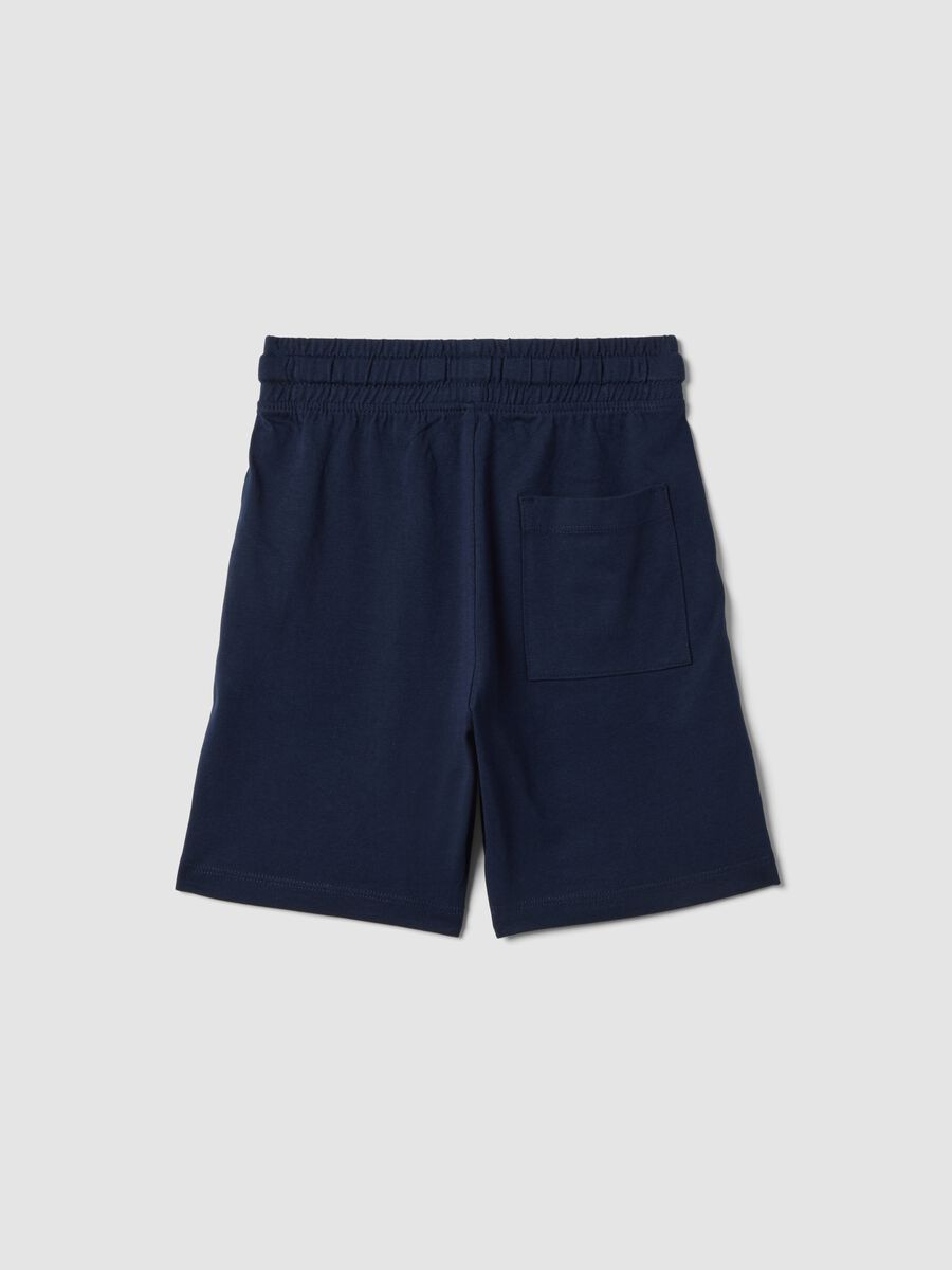 Boys&rsquo; regular-fit pure cotton blue shorts_1