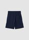 Boys&rsquo; regular-fit pure cotton blue shorts_1