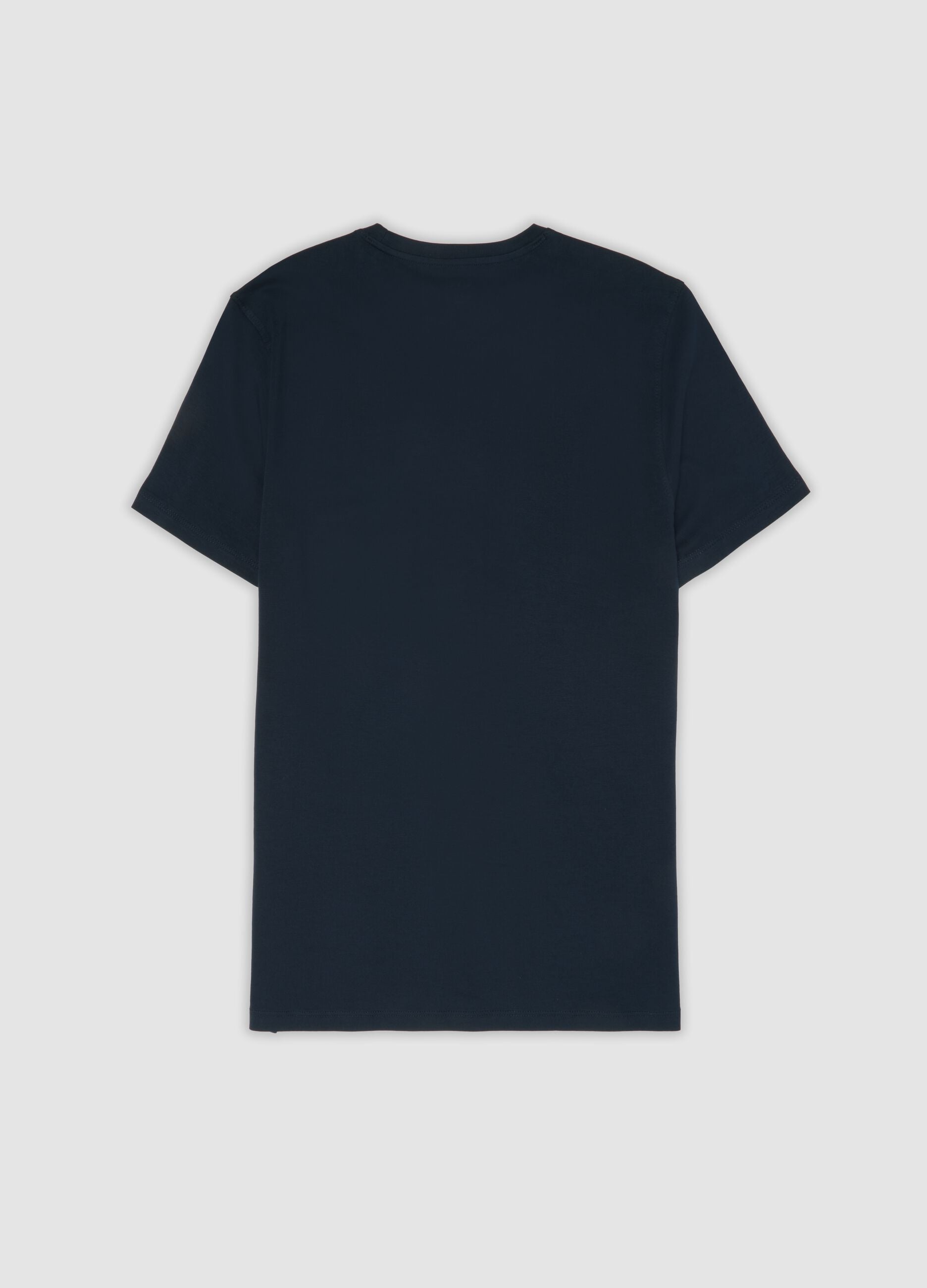Blue pure Supima cotton V-neck T-shirt, regular fit