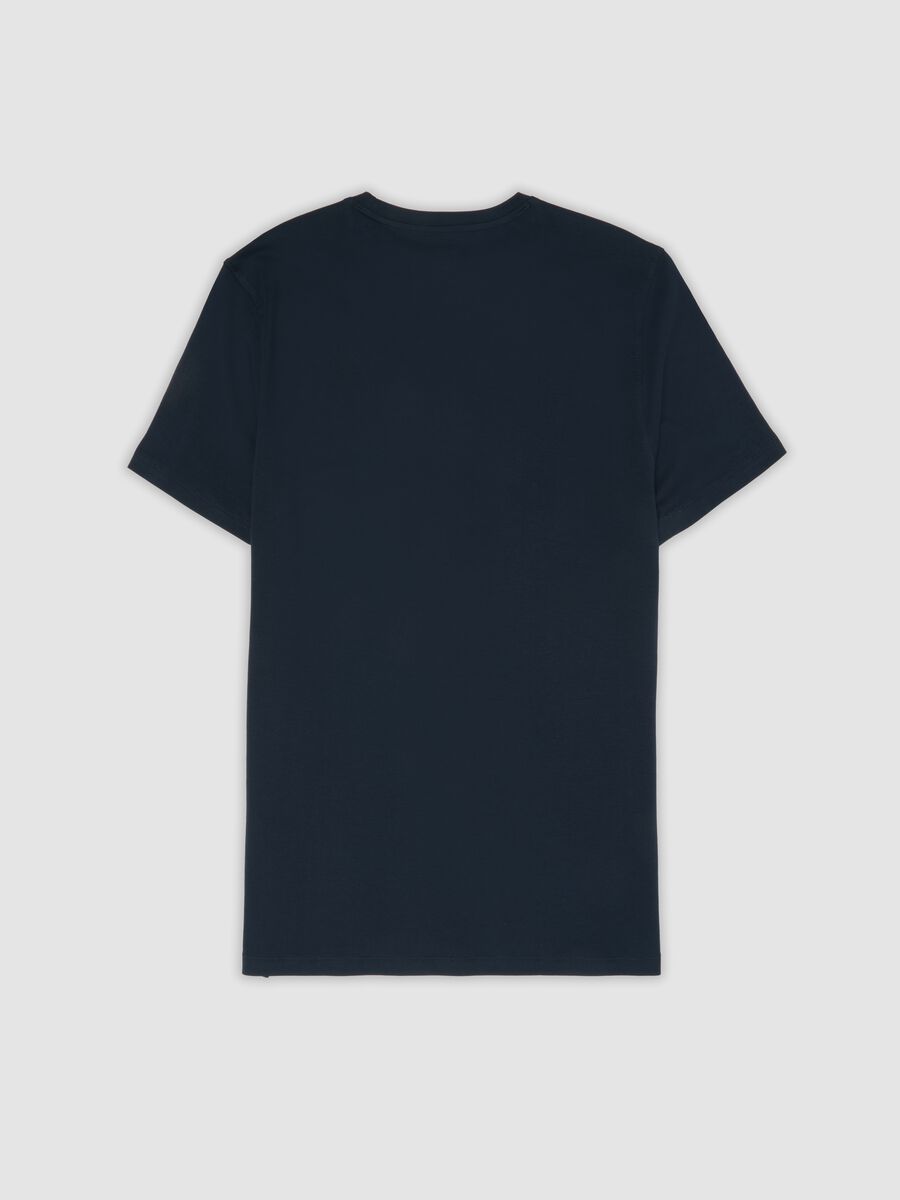 Blaues T-Shirt aus reiner Supima-Baumwolle mit V-Ausschnitt, Regular Fit_6