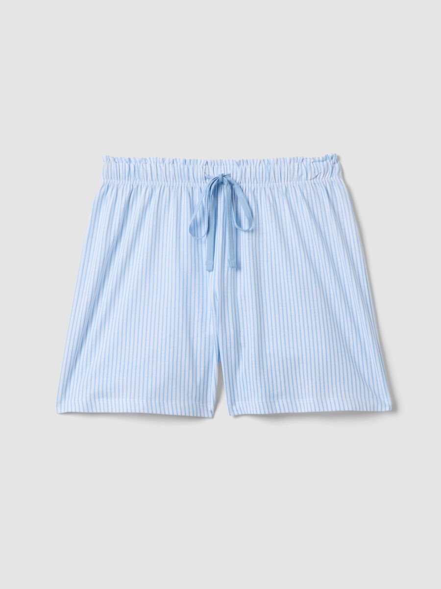 Pure cotton multicolour striped pyjama shorts, regular fit_4