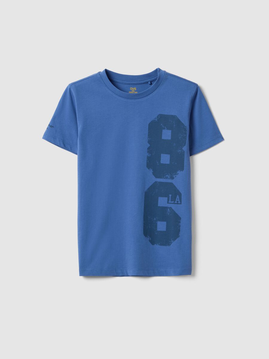 Boy's regular fit pure cotton blue T-shirt with print_3