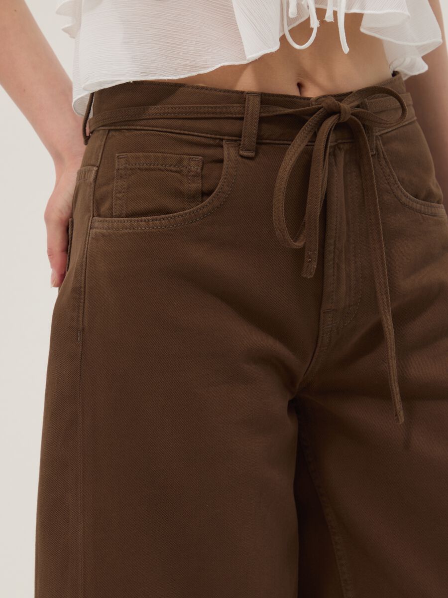 Brown pure cotton Bermuda shorts_3