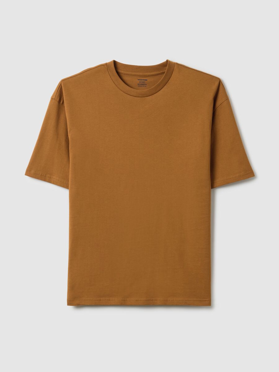 Brown pure cotton relaxed fit T-shirt_4