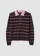 Maglia multicolor in pura lana con colletto polo fitted_4