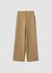 Beige straight-leg stretch viscose trousers_4