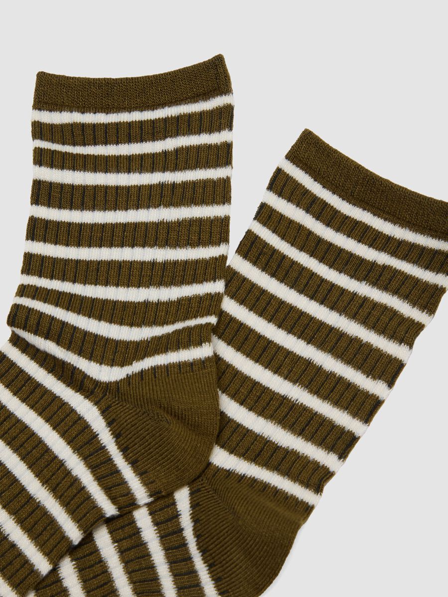 Green striped stretch-fabric socks_1