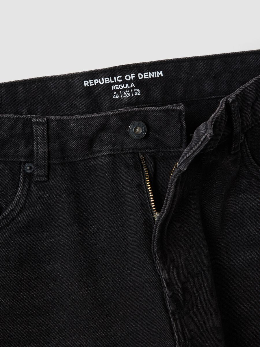 Black regular-fit jeans in a cotton, lyocell and viscose blend_5