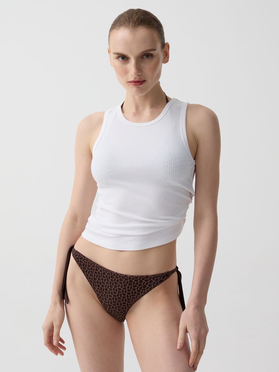 Brazilian-cut bikini with lurex mesh_0
