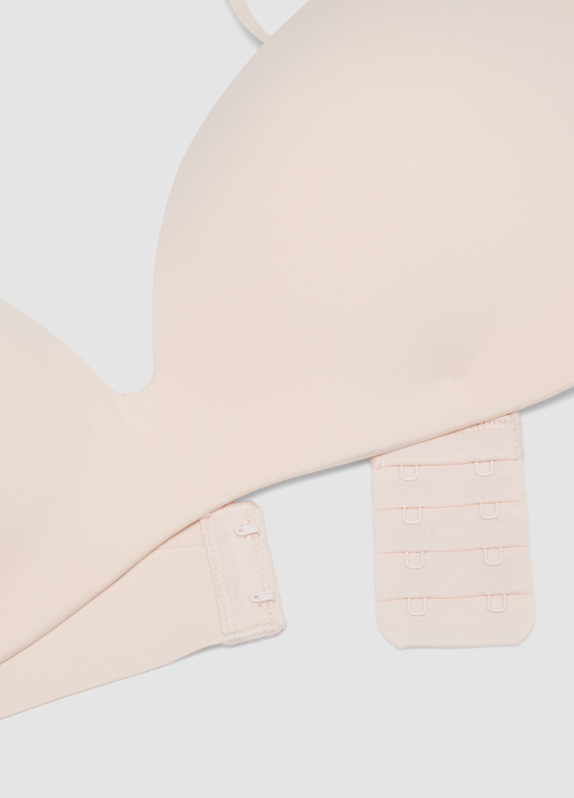 Pink padded triangle bra in stretch fabric