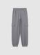 Girls' grey jogger pants in pure cotton with relaxed fit_3