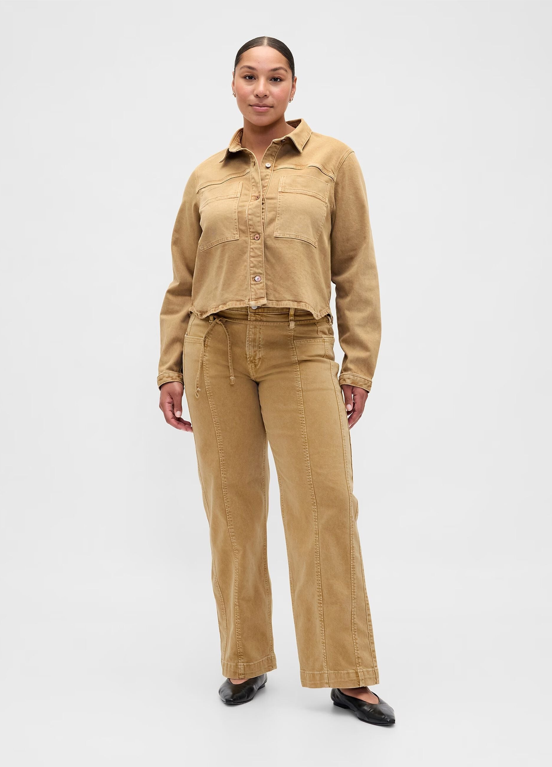 Cal&ccedil;as Beige de Denim El&aacute;stico