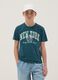 Boys' Regular Fit Green Pure Cotton T-shirt with Print_0
