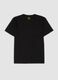 Black crew-neck T-shirt in pure mercerised cotton_0