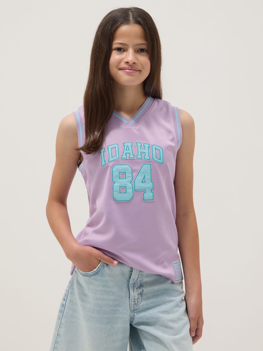 Violettes Tanktop mit V-Ausschnitt_0