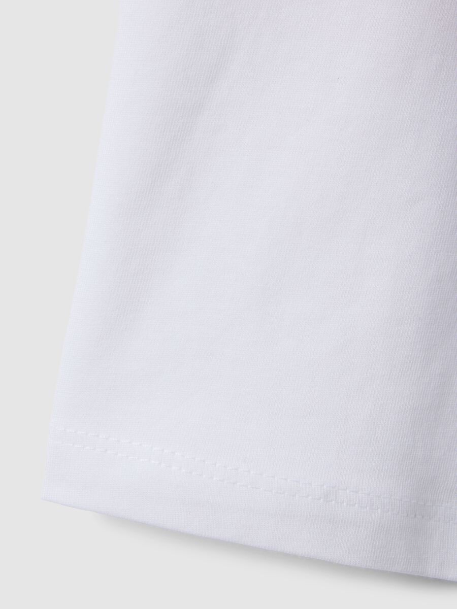 Girls' pure cotton white T-shirt boxy fit with print_3