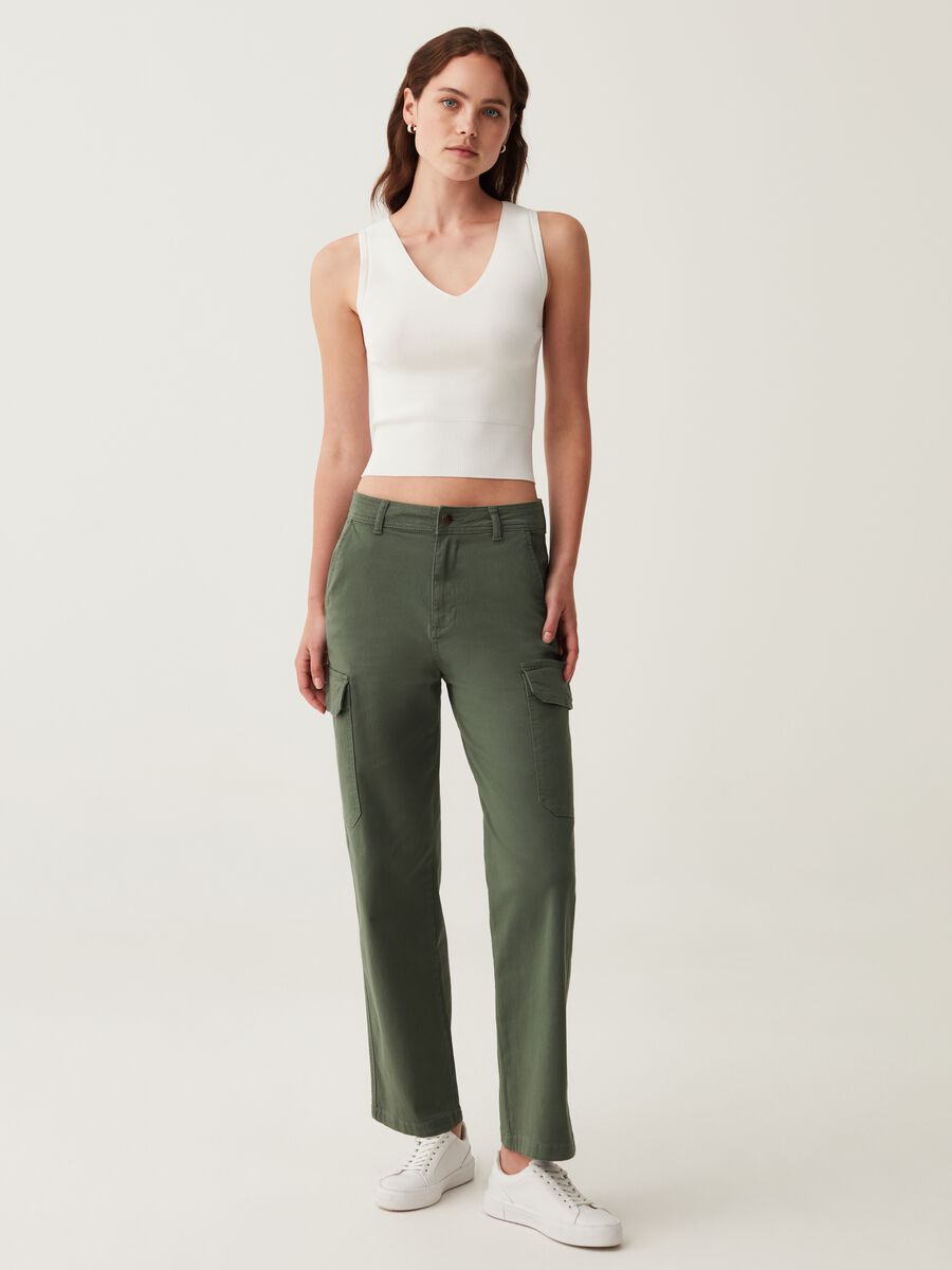Cargo trousers in cotton twill_0