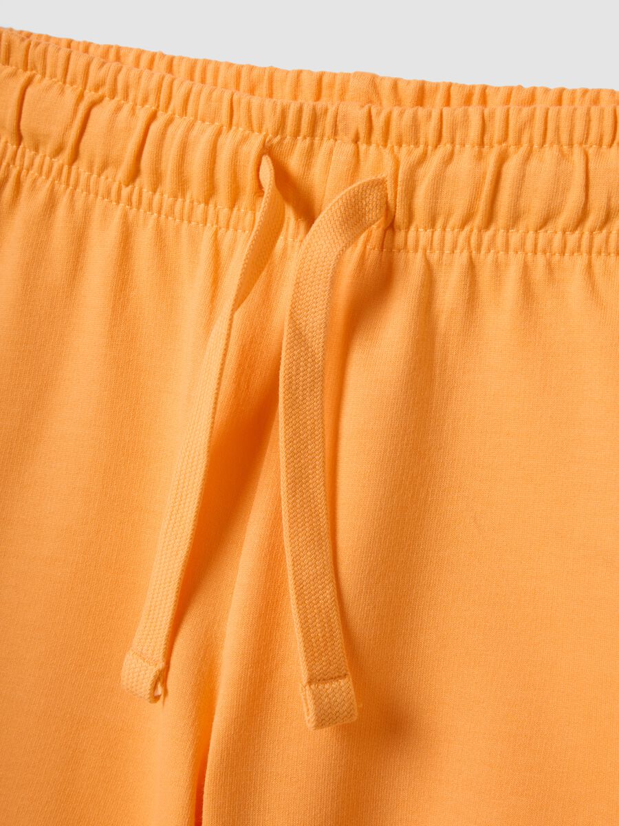Orange pure cotton kids shorts regular fit_2