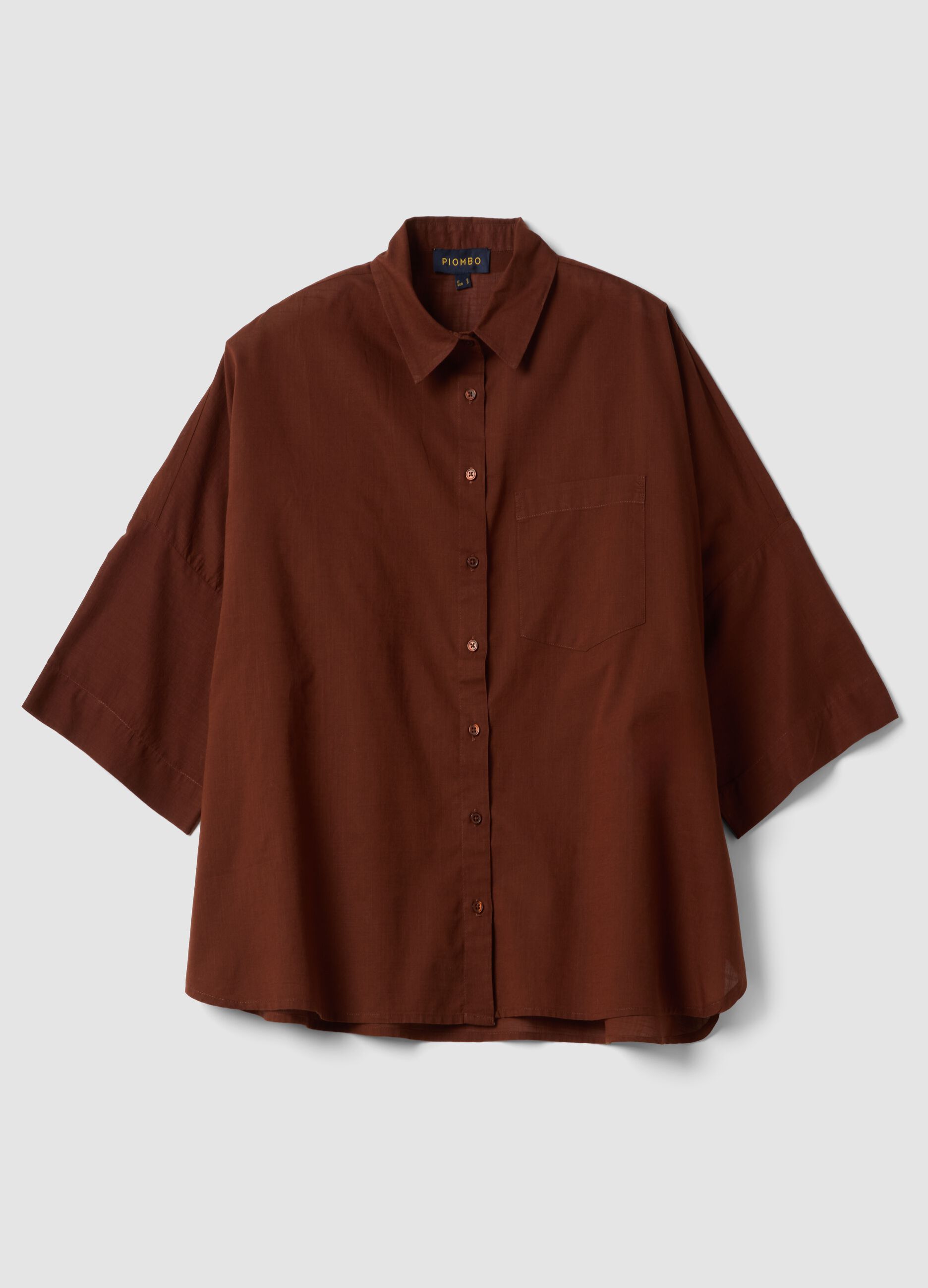 Brown pure cotton oversized shirt