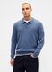 Blaues Pullover aus Woll- und Polyamidmischung_0