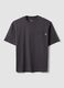 Grey pure cotton T-shirt with chest pocket, regular fit_0