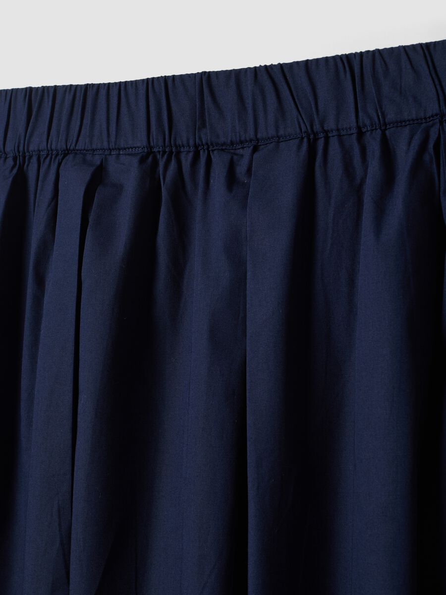 Saia midi azul em algod&atilde;o puro_1