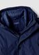 Parka imbottito lungo blu navy con cappuccio_5