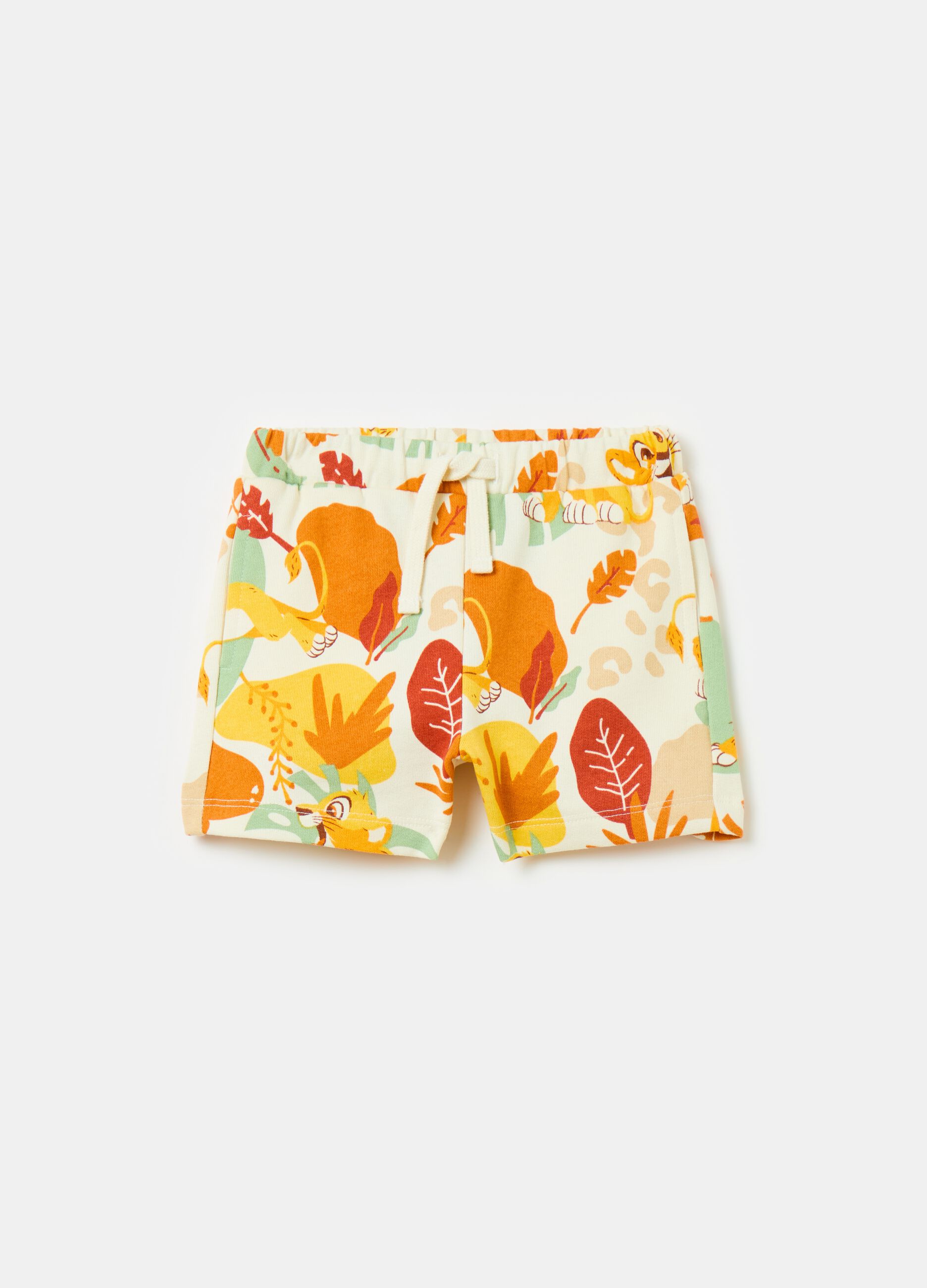 Cotton Bermuda shorts with The Lion King print