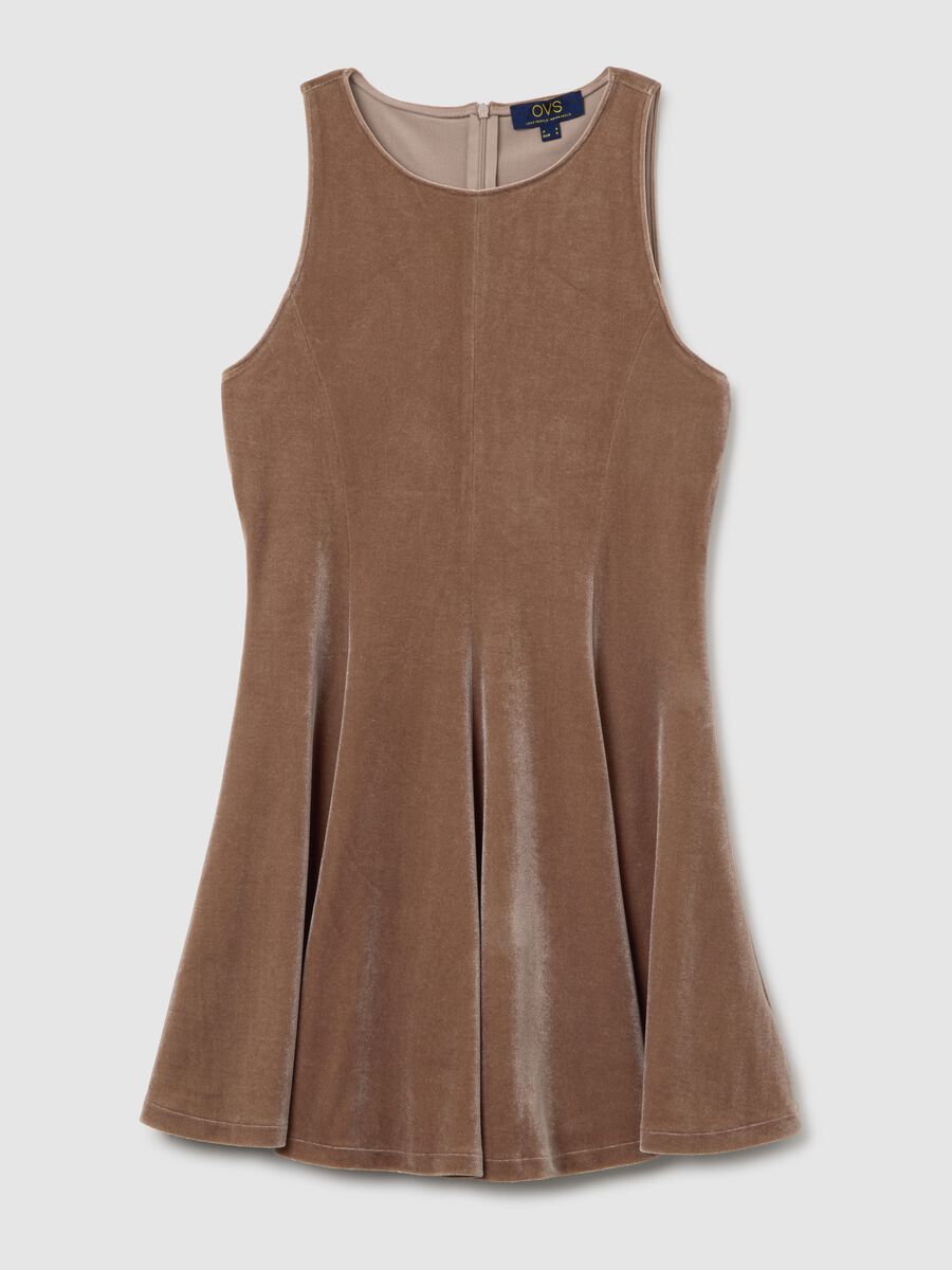 Sleeveless Brown Slim Fit Short Dress_4