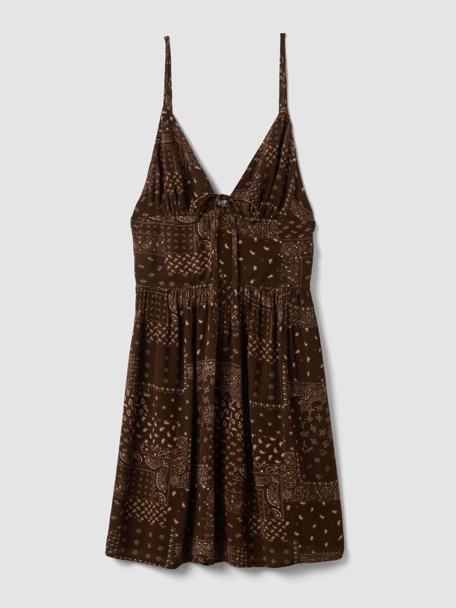 Brown pure viscose mini dress_4