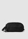 Black toiletry bag with front pocket and zip_0