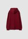 Red organic cotton hoodie with racing prints, relaxed fit_1