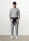 Grey cotton-blend jogger trousers, regular fit_0
