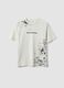 White oversized pure cotton T-shirt with "Never Benched" slogan for boys_3