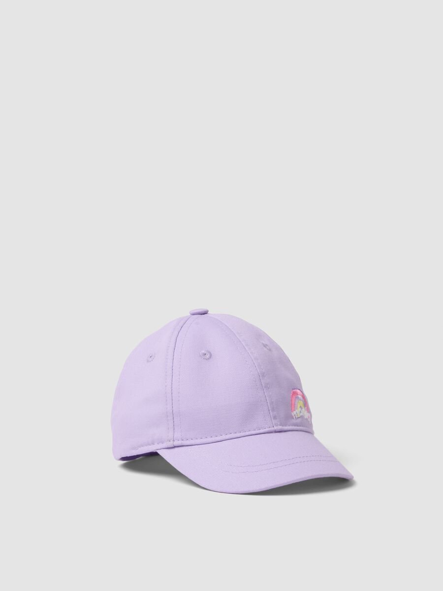 Purple pure cotton baseball cap for kids with embroidery_0