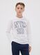 White organic cotton graphic print T-shirt for boys_0