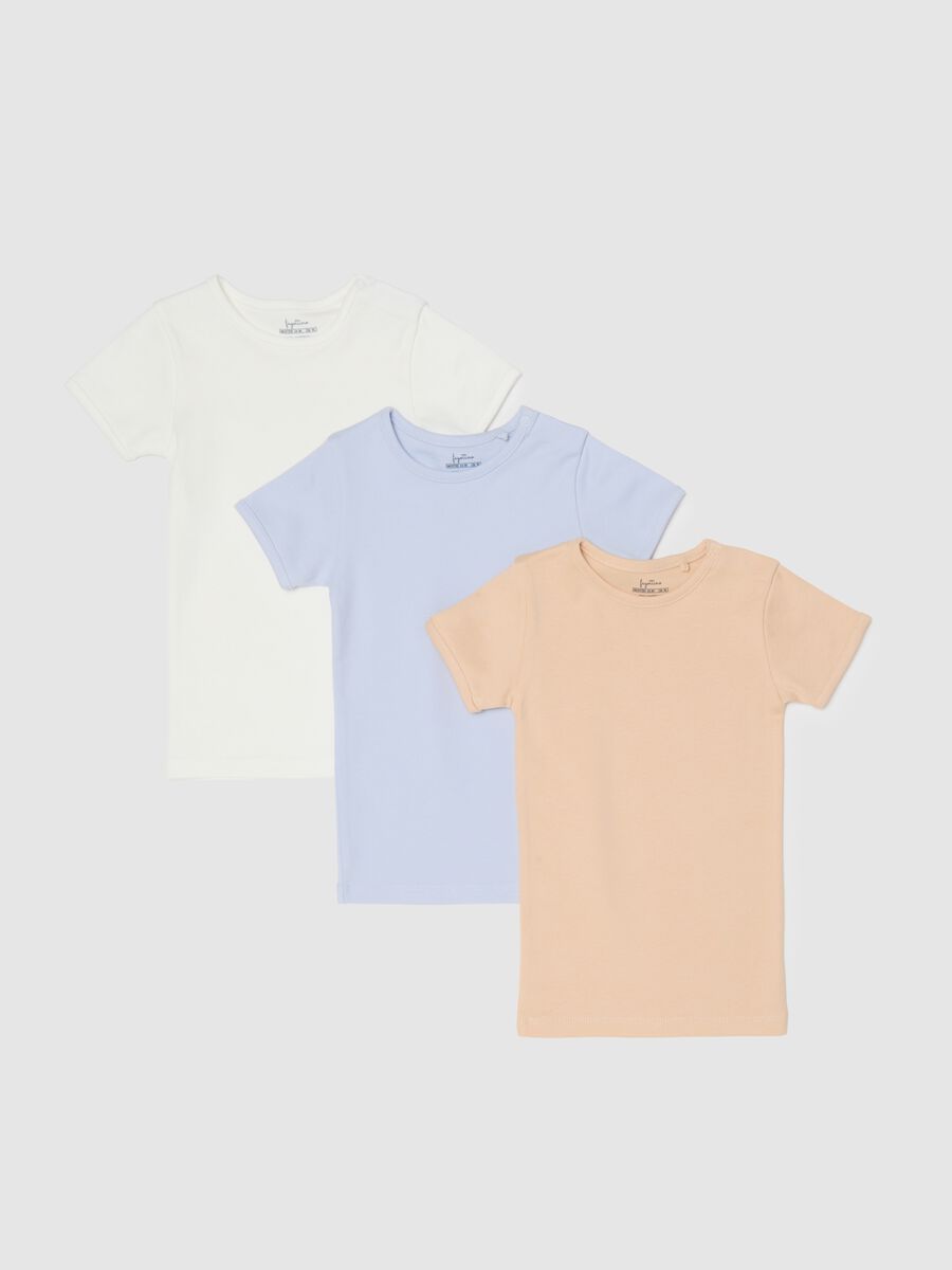 Tripack multicolour newborn t-shirts in pure cotton regular fit_0