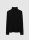 Black Cotton Blend Regular Fit Turtleneck_4