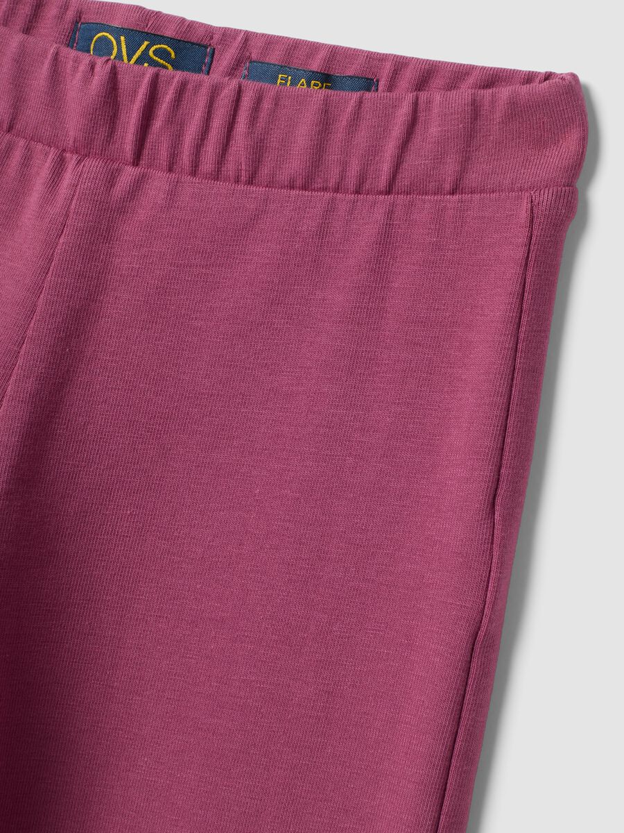 Pink cotton-stretch flared leggings_2