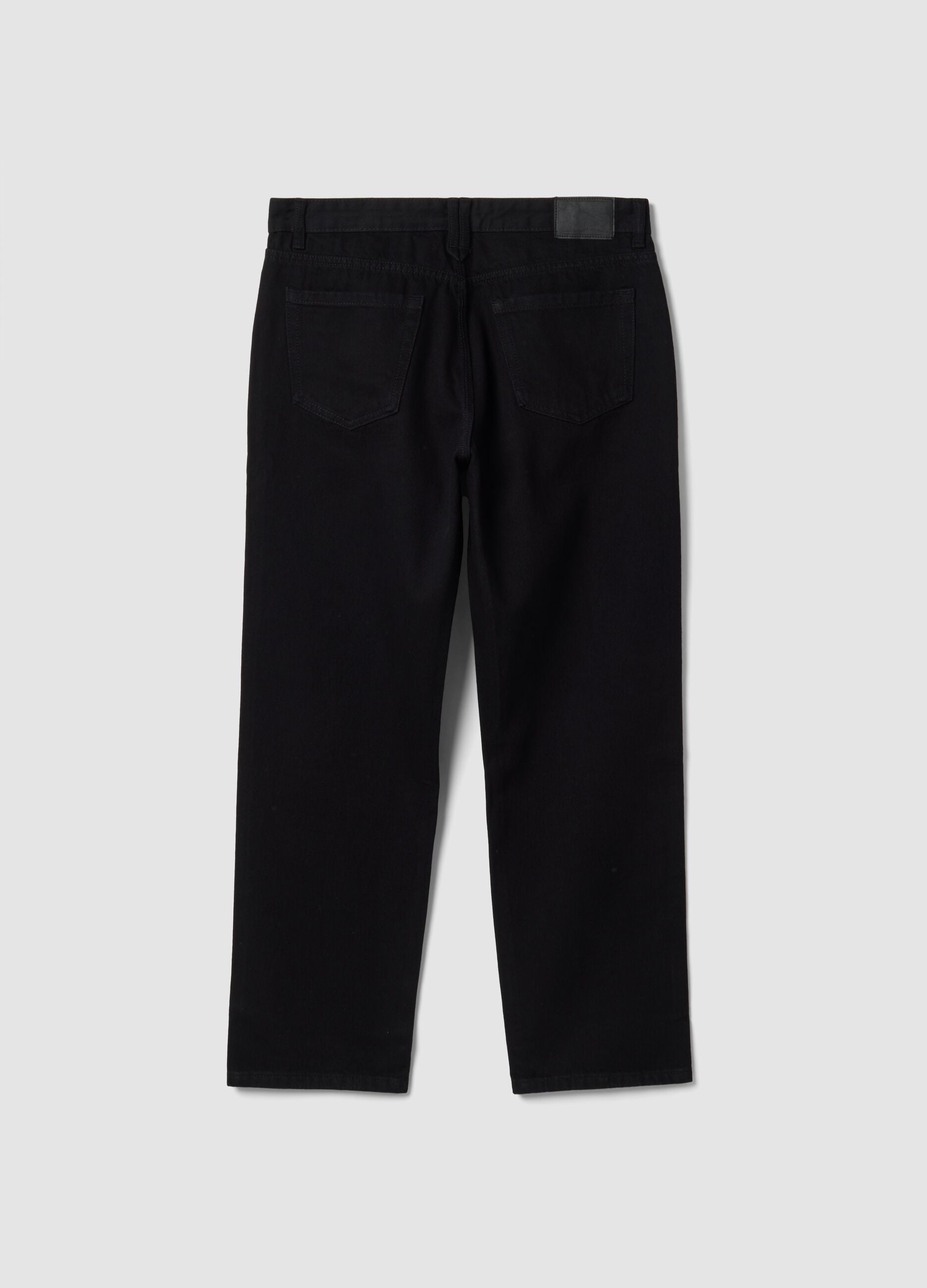 Schwarze Denim-Jeans aus reiner Baumwolle, Relaxed Fit
