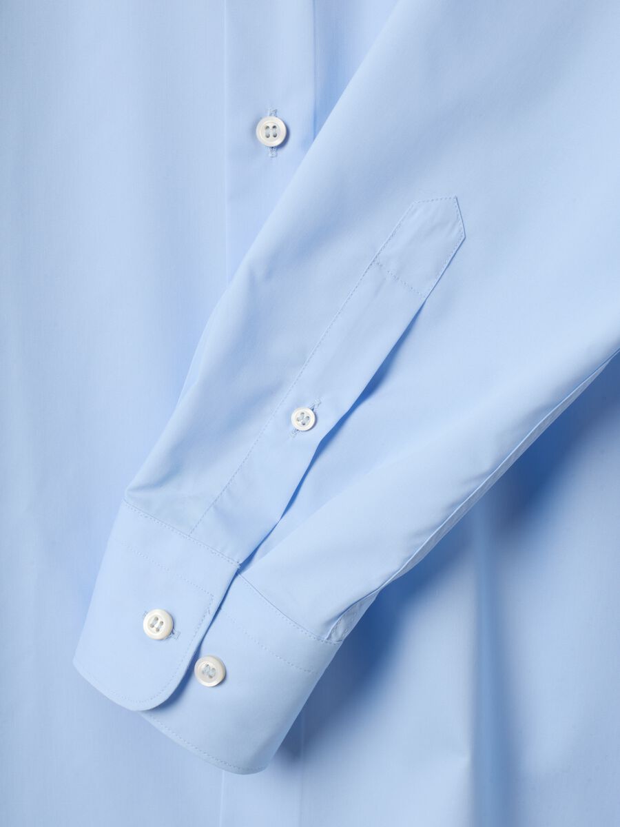 Camicia blu in misto lyocell regular fit_1