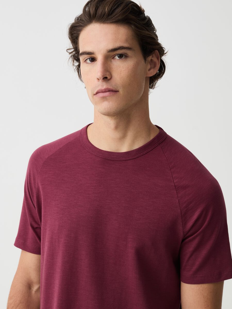 Camiseta de punto flameado con cuello redondo_1