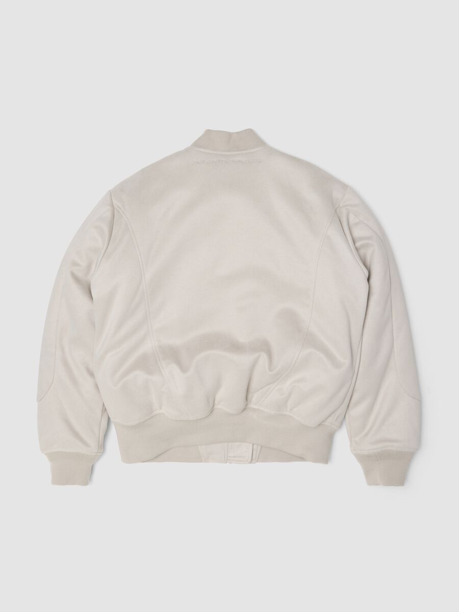 Faux Suede Bomber Jacket Light Beige_1