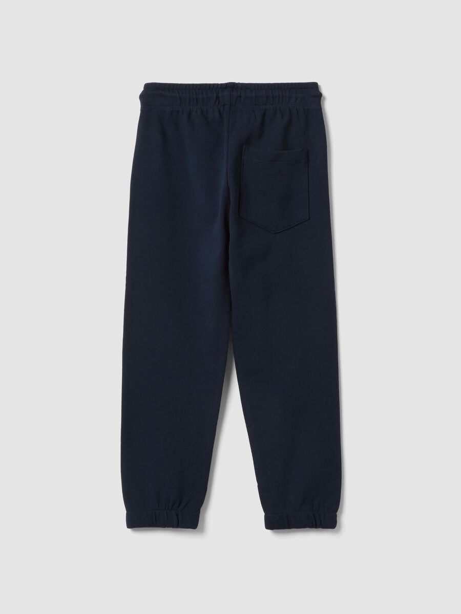 Children's regular fit blue pure cotton jogger trousers_1