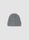 Cappello grigio in lana elasticizzata a coste_0
