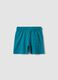 Blue pure organic cotton shorts with elasticated waistband for baby boy, regular fit_1